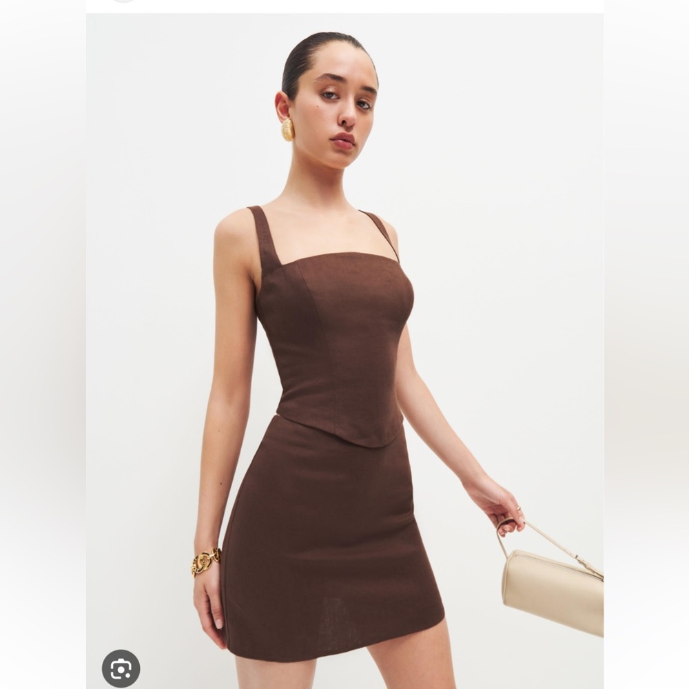 Reformation Brown Skirt Set